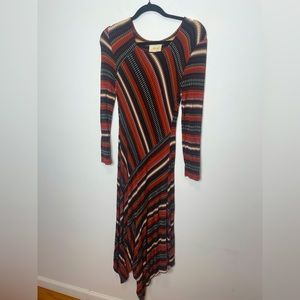 Anthropologie Maeve Autumn Stripes Asymmetrical Hem SP